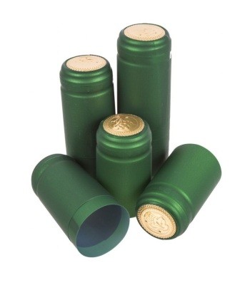 Термоусадочные колпачки Biowin зеленые, 100 шт