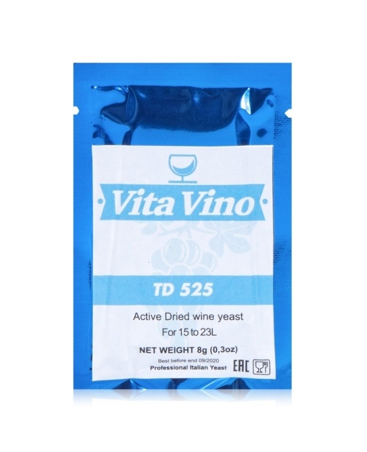 Дрожжи для красного вина Vita Vino TD-525, 8 гр