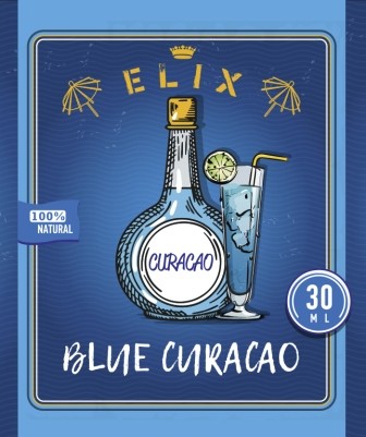 Эссенция Elix Blue Curacao, 30 ml этикетка