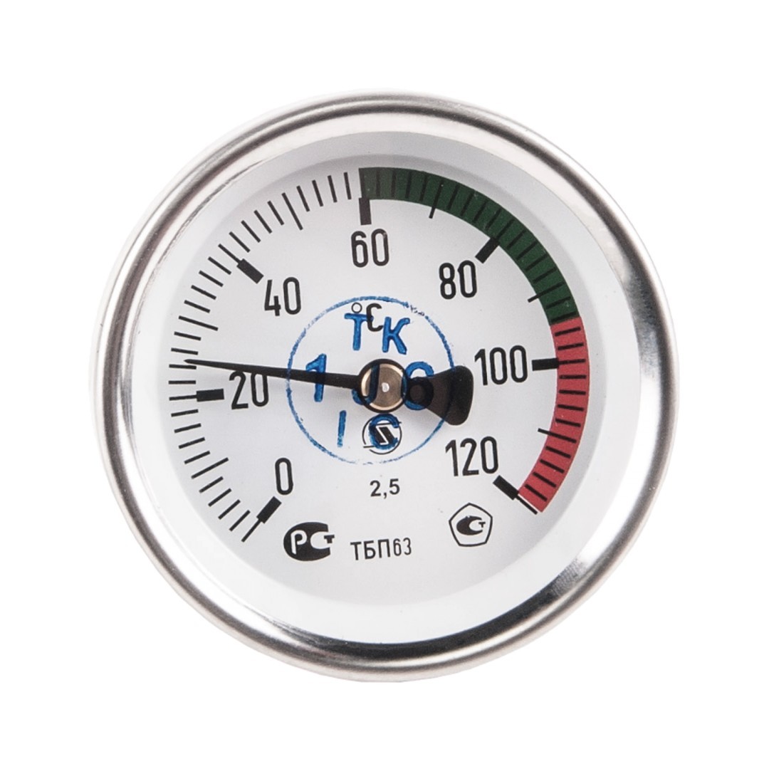 Термометр радиальный 0-120 вид спереди