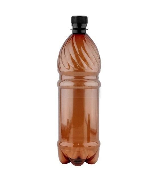 Бутылка пивная ПЭТ 1 л (коричневая) с крышкой