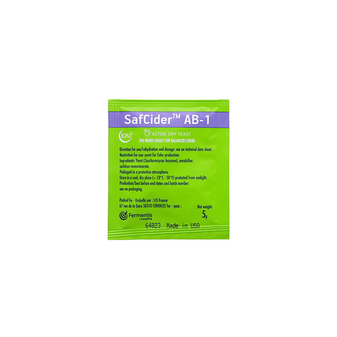 Дрожжи для сидра Fermentis SafCider AB-1, 5 гр