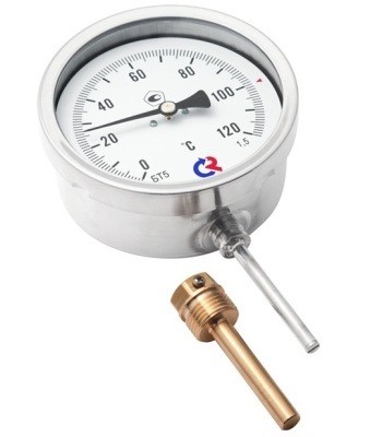 Термометр биметаллический 0-120 радиальный